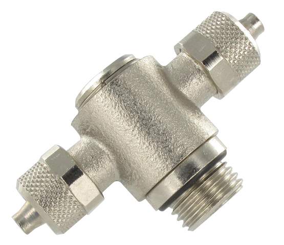 Raccords à coiffe T mâle, orientable, piquage central, filetage cylindrique BSP