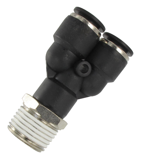 Resin swivel male BSP tapered Y push-in fittings