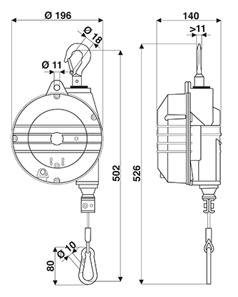 Semi-heavy load balancers series (7-25 kg, 2000 mm) Load balancers