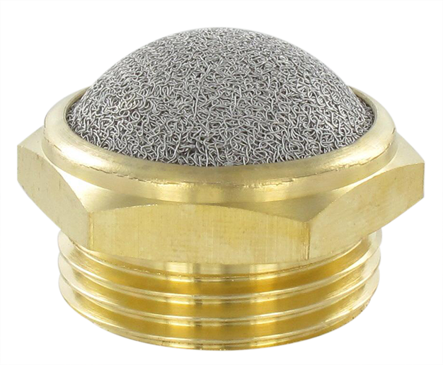 Silencers with brass base, stainless steel wire AISI 304