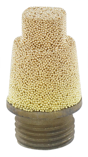 Silencieux d'échappement air comprimé en bronze fritté+carré serrage 1/8\" Silencieux d’échappement