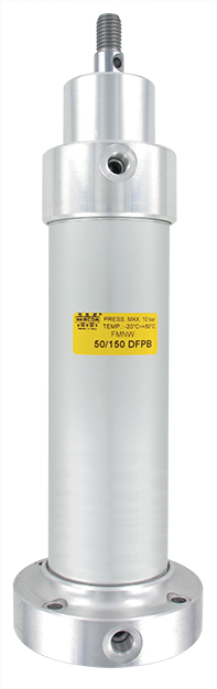 Single acting integral type pneumatic cylinders rear flange mounted