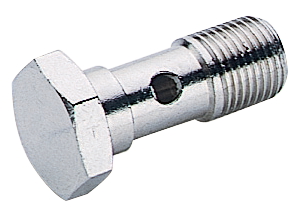 Single short banjo screw nickel plated brass + aluminum washer