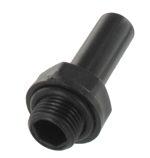 Snap-in spindles BSP cylindrical male thread in technopolymer