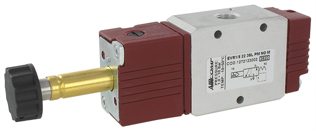 Solenoid air operated valve 3/2 NO (G1/8'')