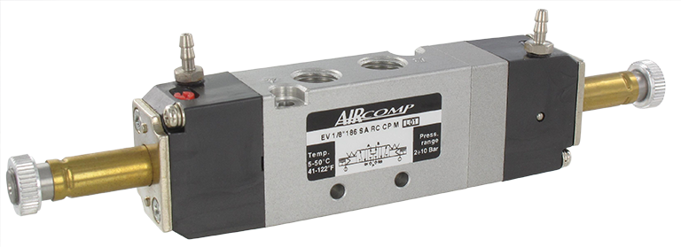 Solenoid air operated valve 5/3-G1/8