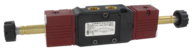 Solenoid operated valve 5/3-G1/8 return center open