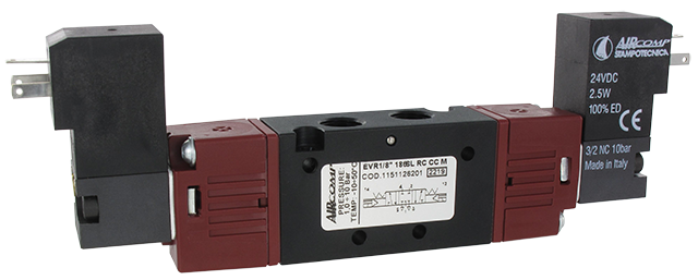 Solenoid valve 5/3 1/8'' dual control closed centers valve 24DC