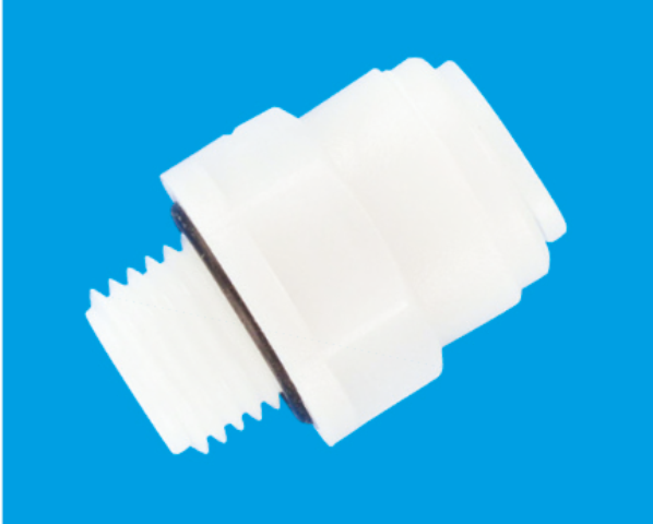 Straight male BSP cylindrical food grade push-in fittings in POM