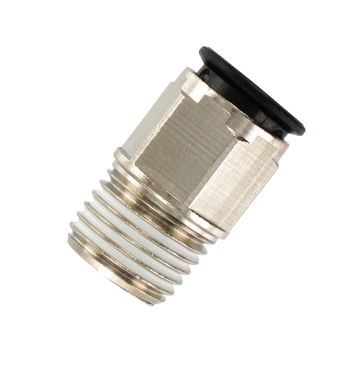 Straight male BSP tapered push-in fittings nickel-plated brass body