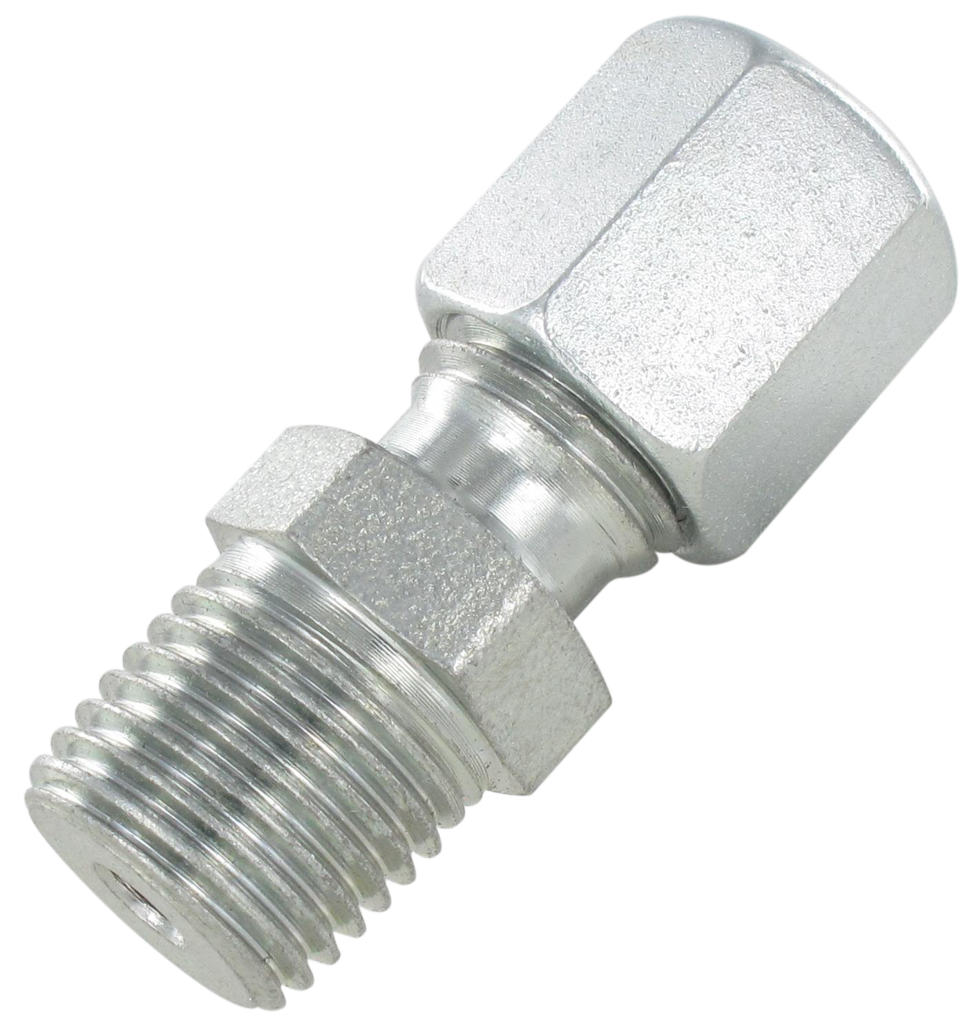 Straight male tapered lubrication cutting ring fittings in galvanised steel