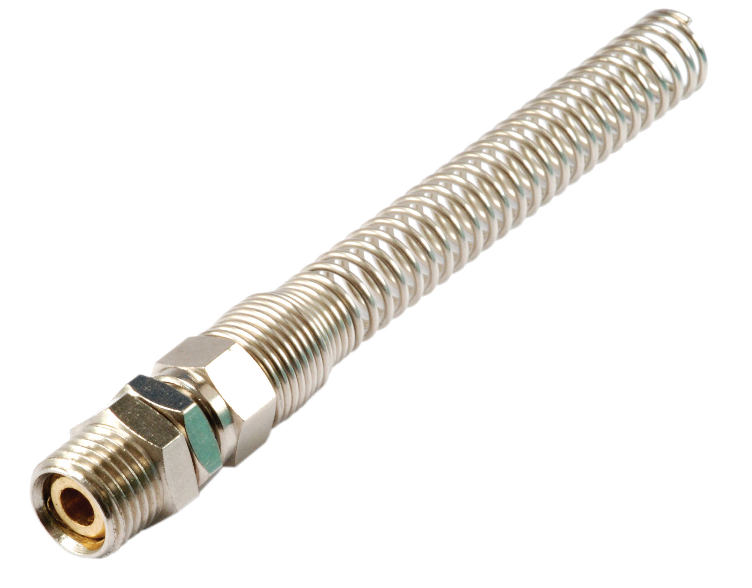Straight swivel fittings with spring, male taper