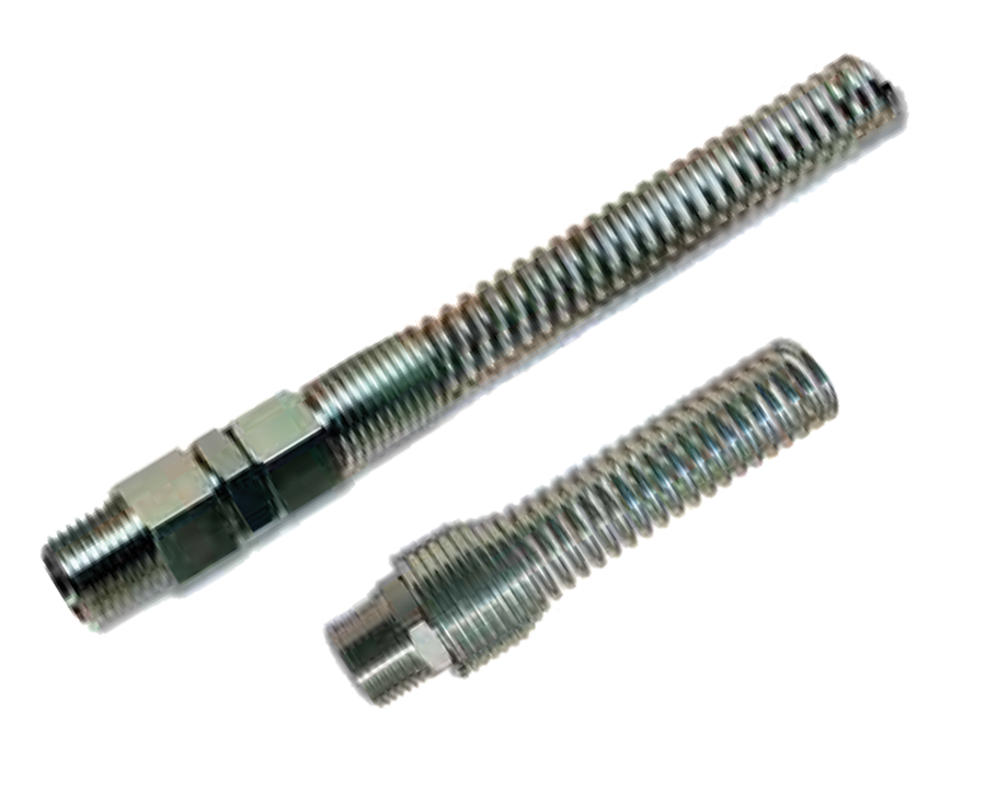 Straight swivel fittings with spring, tapered male