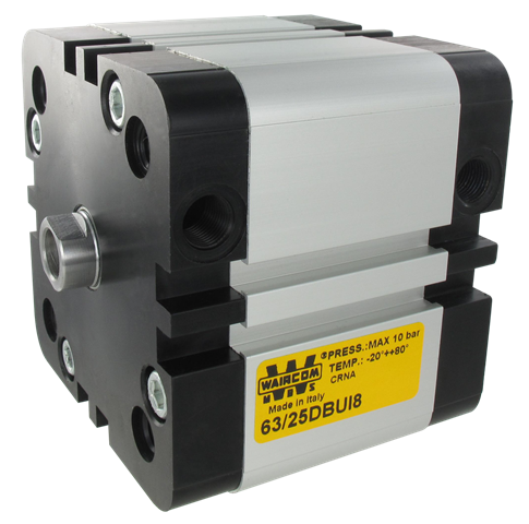 Vérin pneumatique compact double effet non magnétique tige femelle Ø63 C25 mm Composants pneumatiques